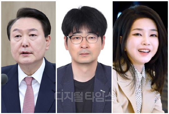 (왼쪽부터) 윤석열 대통령, 탁현민 전 청와대 의전비서관, 김건희 여사. <디지털타임스 DB, 대통령실 제공>